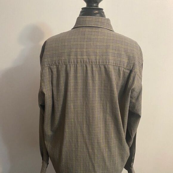 Cutter & Buck Gray/Yellow Plaid button down shirt, size L - Picture 2 of 3